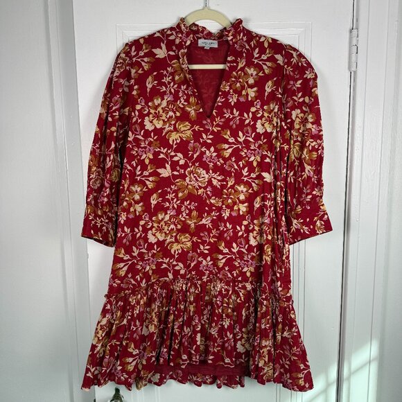 Olivia James The Label Floral Ruffle Hem Dress - Size Large - Picture 1 of 6